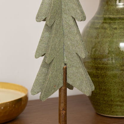 Green Felt Standing Tree Decoration - 25cm