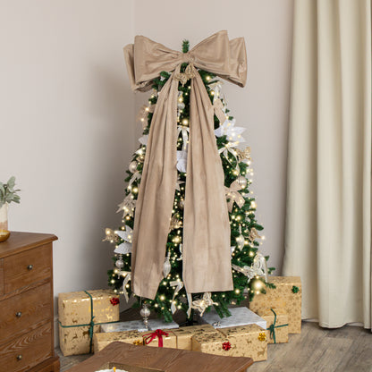 Extra Large Taupe Velvet Christmas Bow - 70cm x 140cm
