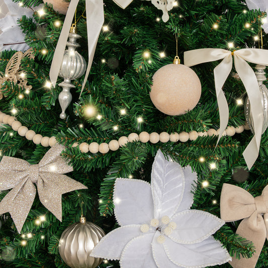  Rustic Wooden Beaded Ball Garland Christmas Decoration - 150cm (1.5m / 59') 