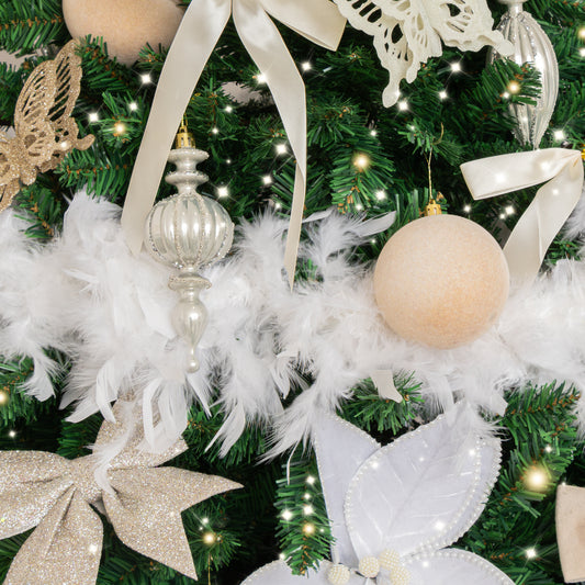  Large White Feather Boa Christmas Garland - 182cm 