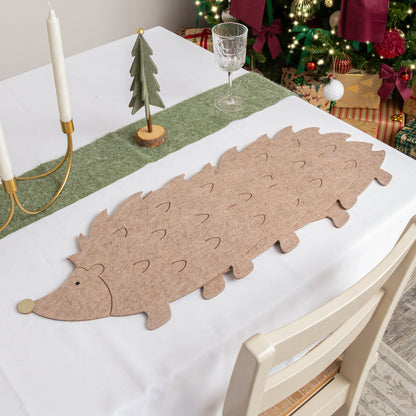 Set of 4 Brown Hedgehog Shaped Felt Placemats