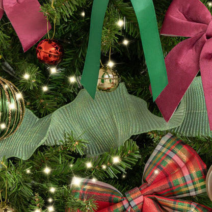 Green Sparkle Ruffle Christmas Tree Ribbon - 270cm