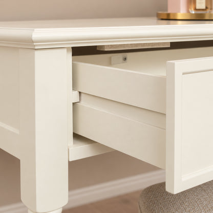 Ivory 2 Drawer Dressing Table Set & Pair of 3 Drawer Bedside Tables - Charlotte Ivory Range