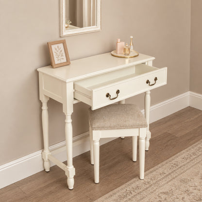 Ivory 2 Drawer Dressing Table & Stool Set - Charlotte Ivory Range