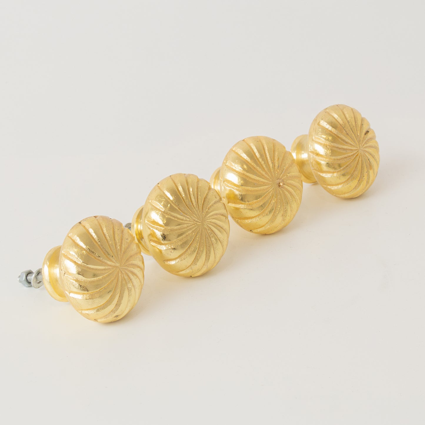 Set of 4 Extra Large Gold Swirl Drawer Knobs