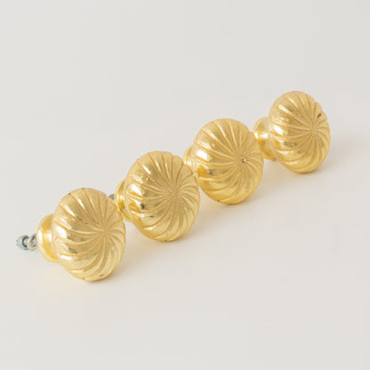 Set of 4 Extra Large Gold Swirl Drawer Knobs