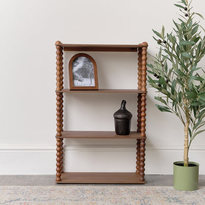 Brown Wooden Bobble Framed 3 Tier Shelf