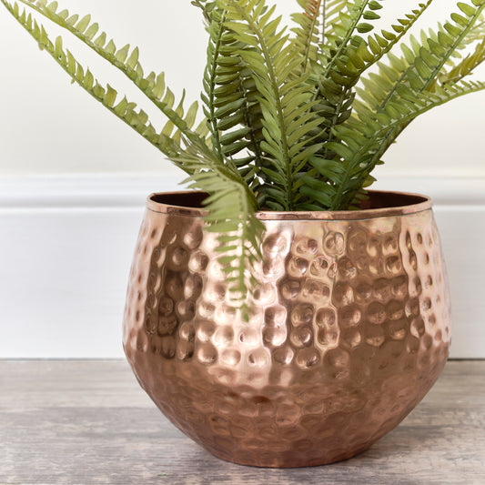  Copper Hammered Metal Planter 