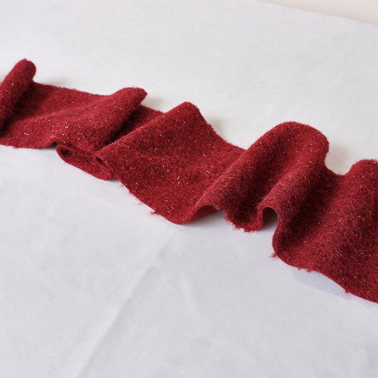  Large Dark Red Wool Table Runner - 140cm 