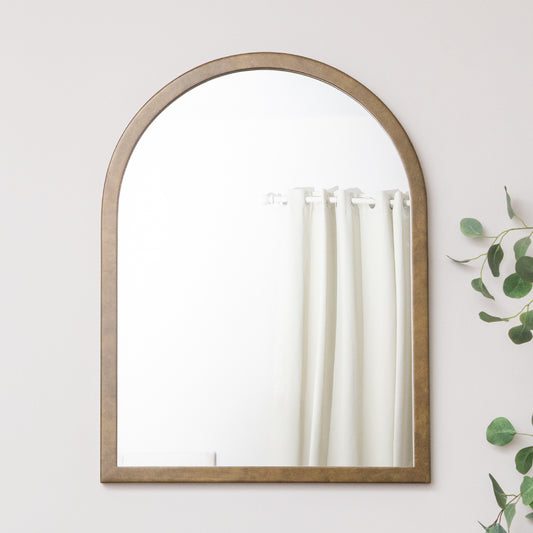  Bronze Framed Arched Wall Mirror - 60cm x 80cm 