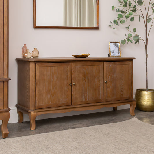  Dark Wooden 3 Door Sideboard - Ashwell Range 