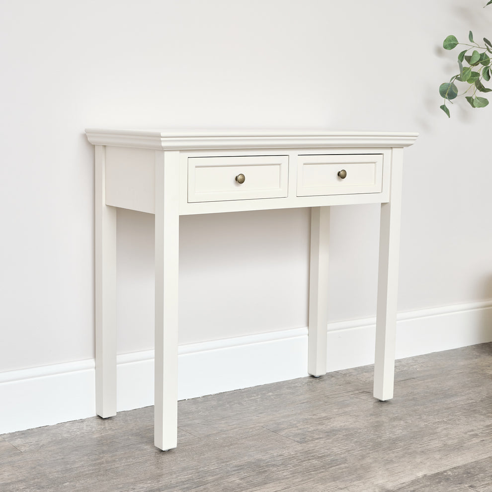 Ivory 2 Drawer Console / Dressing Table - Daventry Ivory Range ...