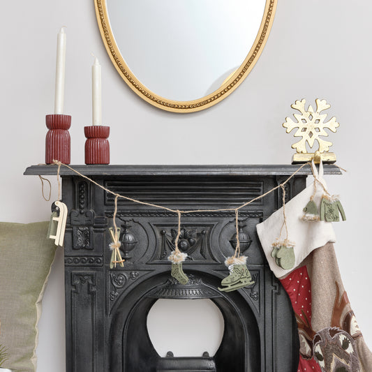  Green & White Winter Garland / Table Scatters - 120cm 
