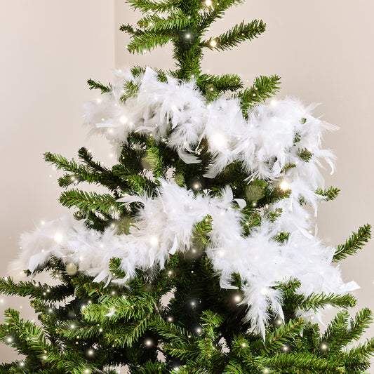  Large White Feather Boa Christmas Garland - 182cm 