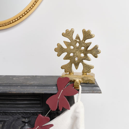  Gold Snowflake Christmas Stocking Holder 