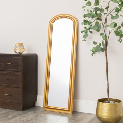 Full Length Antique Gold Leaner & Wall Mirror - 47cm x 142cm