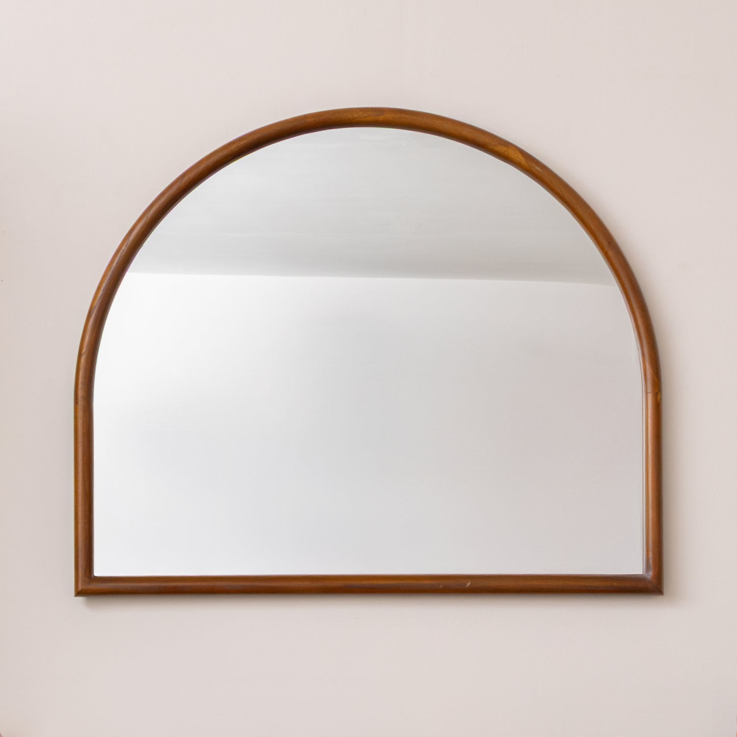 Dark Wood Framed Arched Wall & Mantle Mirror - 90cm x 75cm