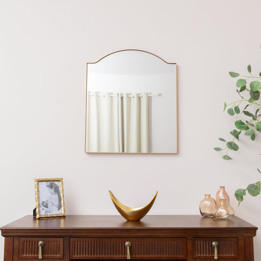  Antique Gold Metal Framed Wall Mirror - 50cm x 65cm 