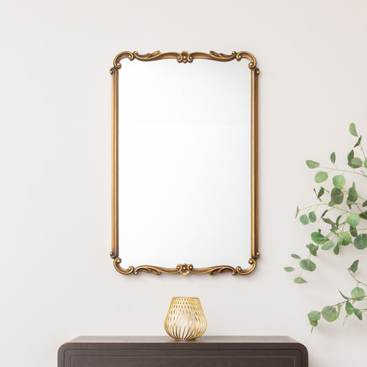  Antique Gold Ornate Framed Wall Decorative Mirror - 90cm x 60cm 