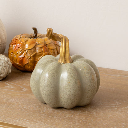 Nude & Gold Speckled Pumpkin Ornament - 16cm x 15cm