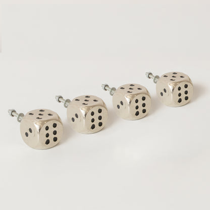 Set of 4 Silver Dice Drawer Knobs