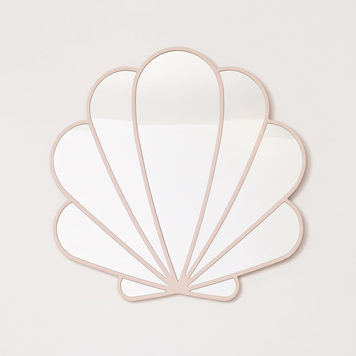 Large Pink Shell Shaped Wall Mounted Mirror - 60cm x 60cm