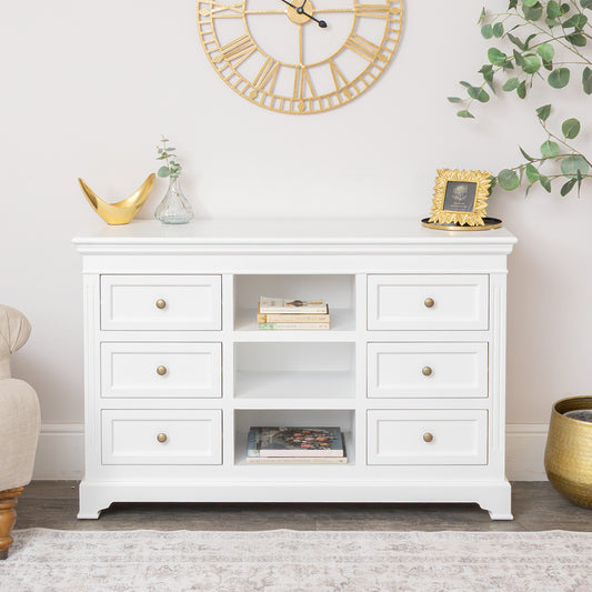 Large White Wooden Sideboard Cabinet - Daventry White Range 