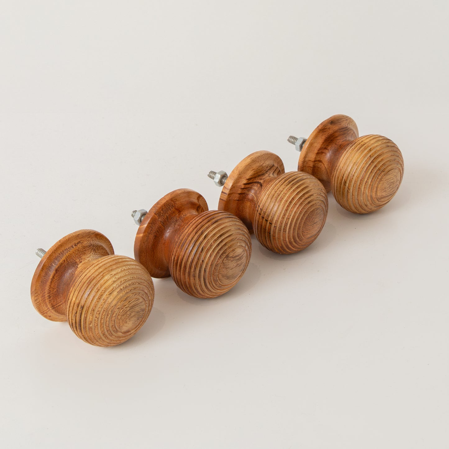 Set of 4 Large Wooden Swirl Drawer Knobs