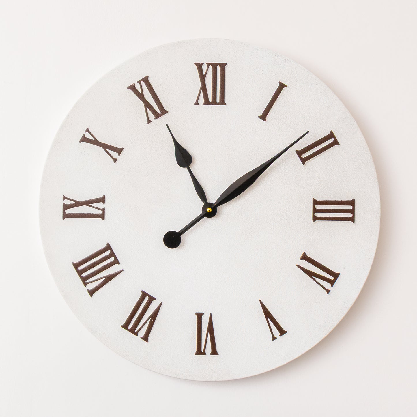 Large Metal White & Black Detailed Wall Clock - 60cm x 60cm