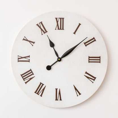 Large Metal White & Black Detailed Wall Clock - 60cm x 60cm