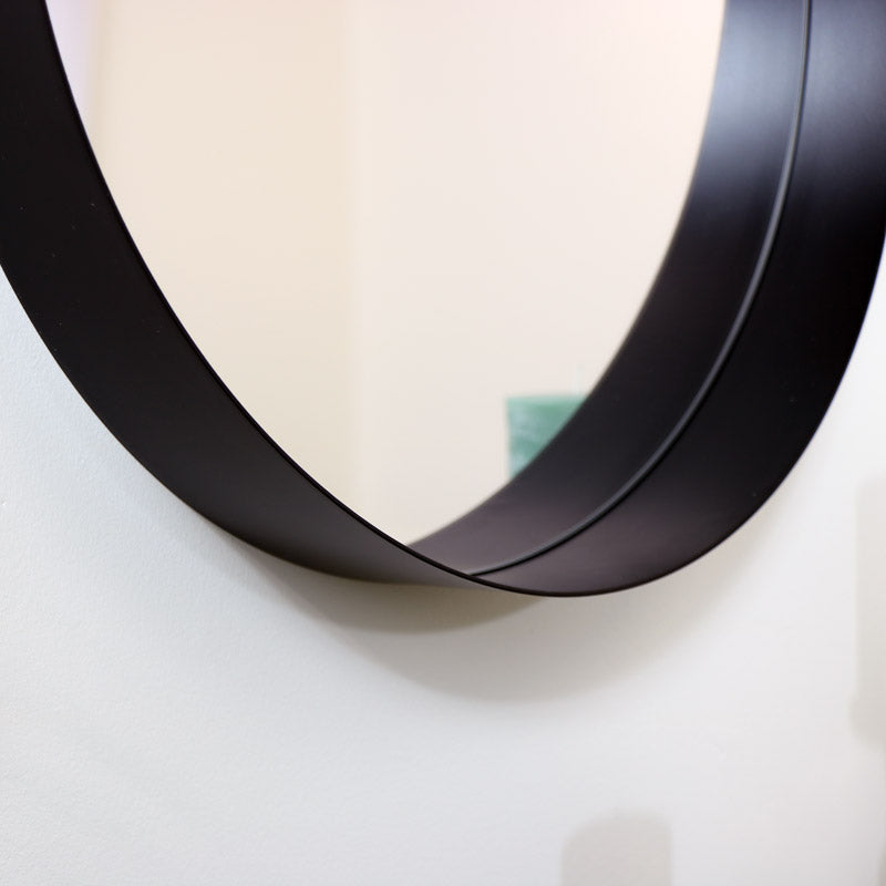 Round Black Framed Mirror 50cm x 50cm