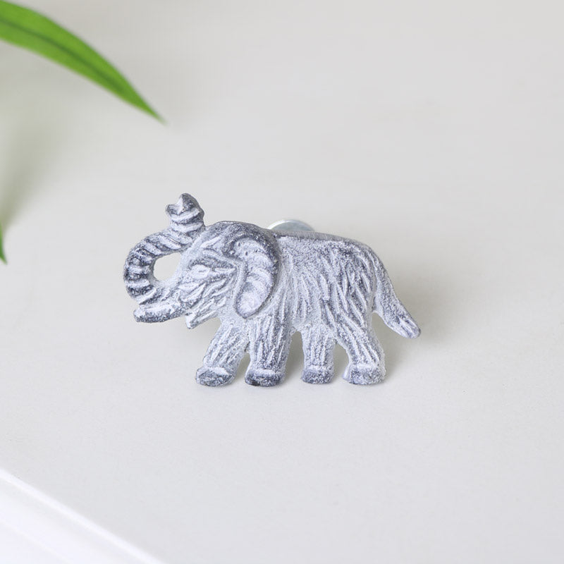 Grey Elephant Drawer Knob