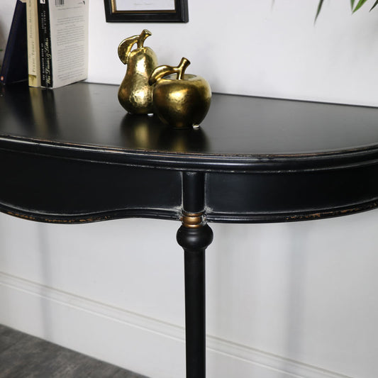  Large Vintage Half Moon Metal Console Table 