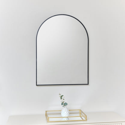 Black Arched Wall Mirror 80cm x 60cm