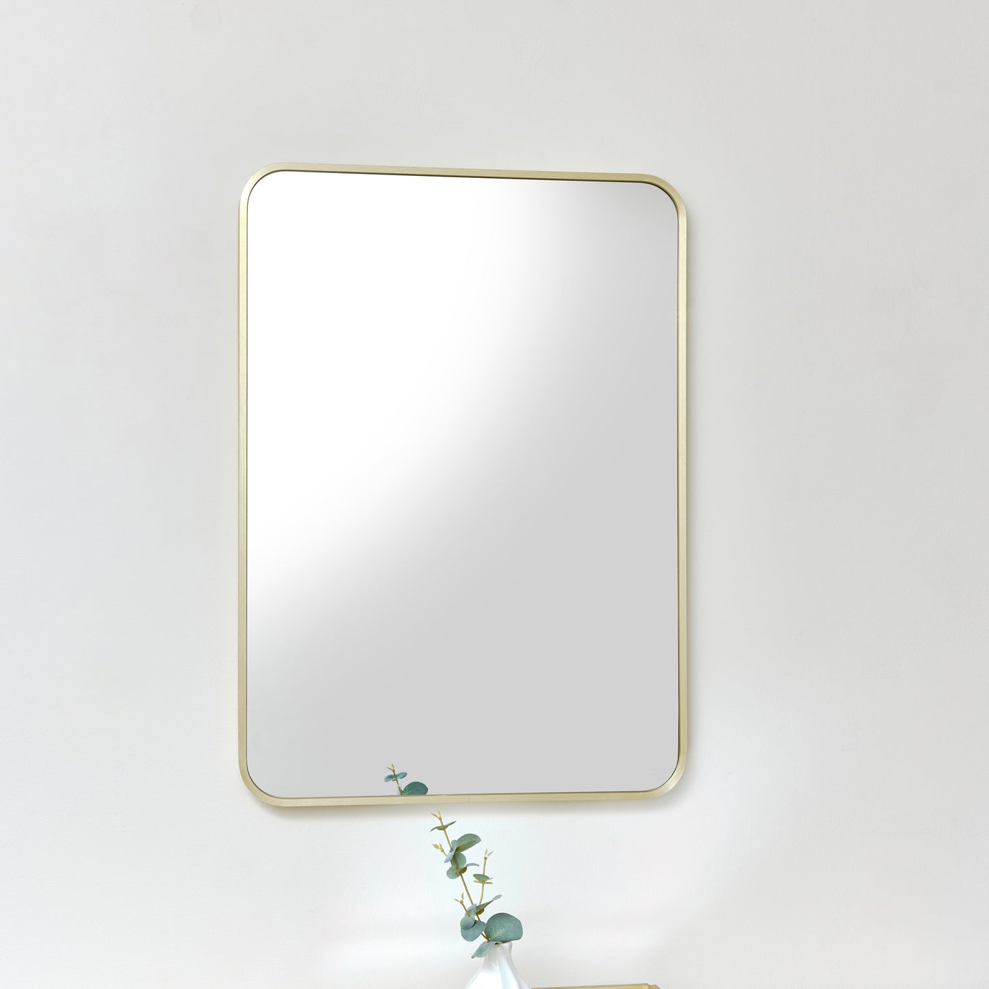 Gold Curved Framed Wall Mirror 70cm x 50cm