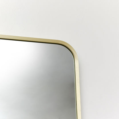 Gold Curved Framed Wall Mirror 70cm x 50cm