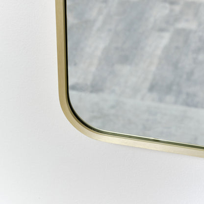 Gold Curved Framed Wall Mirror 70cm x 50cm