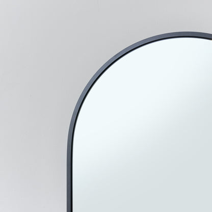 Tall Slim Black Arched Wall Mirror 135cm x 40cm