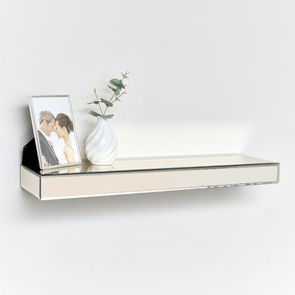 Champagne Mirrored Floating Wall Shelf