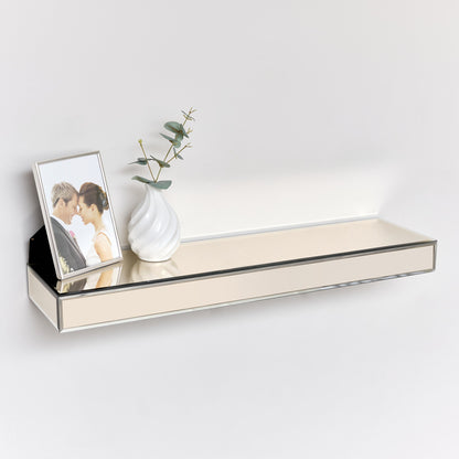 Champagne Mirrored Floating Wall Shelf