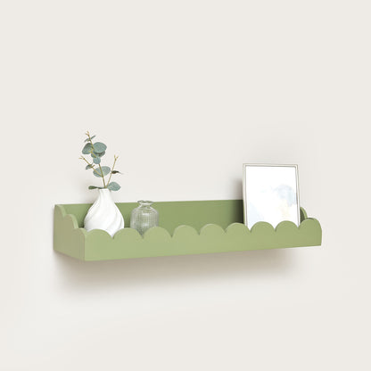 Green Scalloped Wall Storage Shelf - 61cm