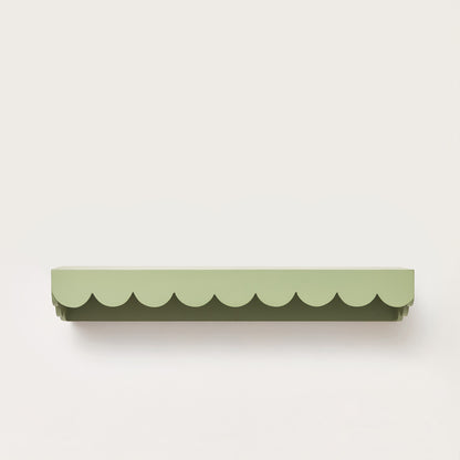 Green Scalloped Wall Storage Shelf - 61cm