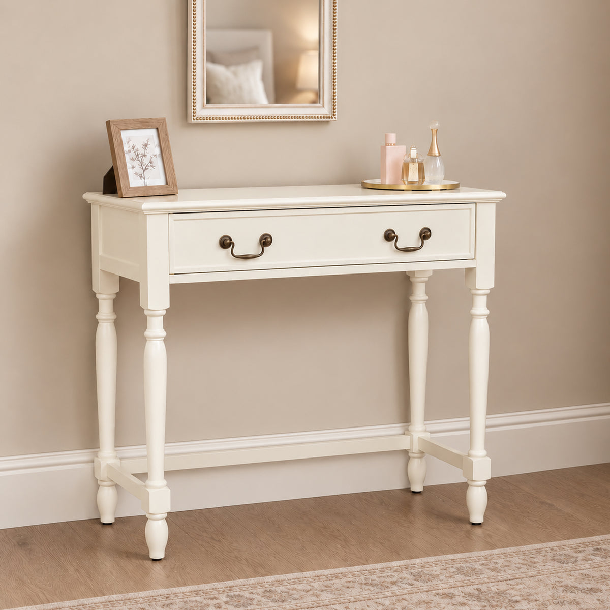 Ivory 2 Drawer Console / Dressing Table - Charlotte Ivory Range