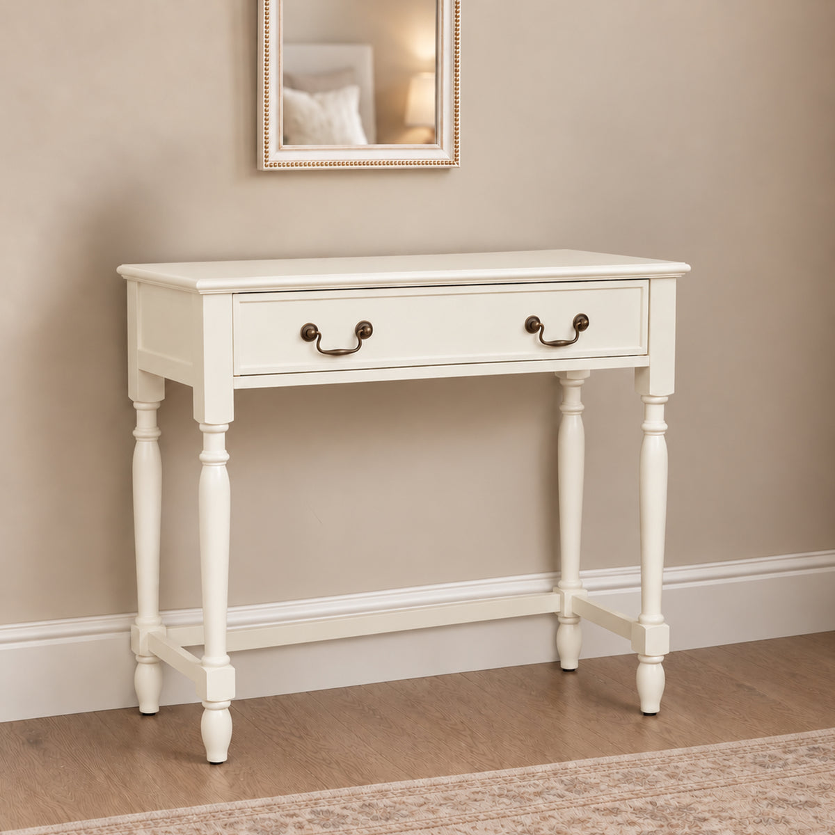 Ivory 2 Drawer Console / Dressing Table - Charlotte Ivory Range