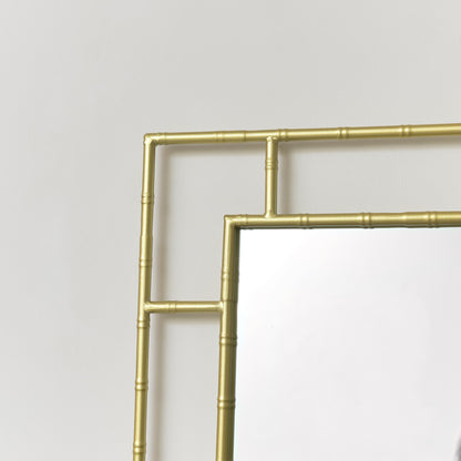 Large Gold Bamboo Framed Wall Mirror 120cm x 60cm