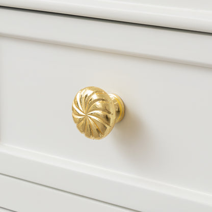 Set of 4 Large Gold Swirl Drawer Knobs