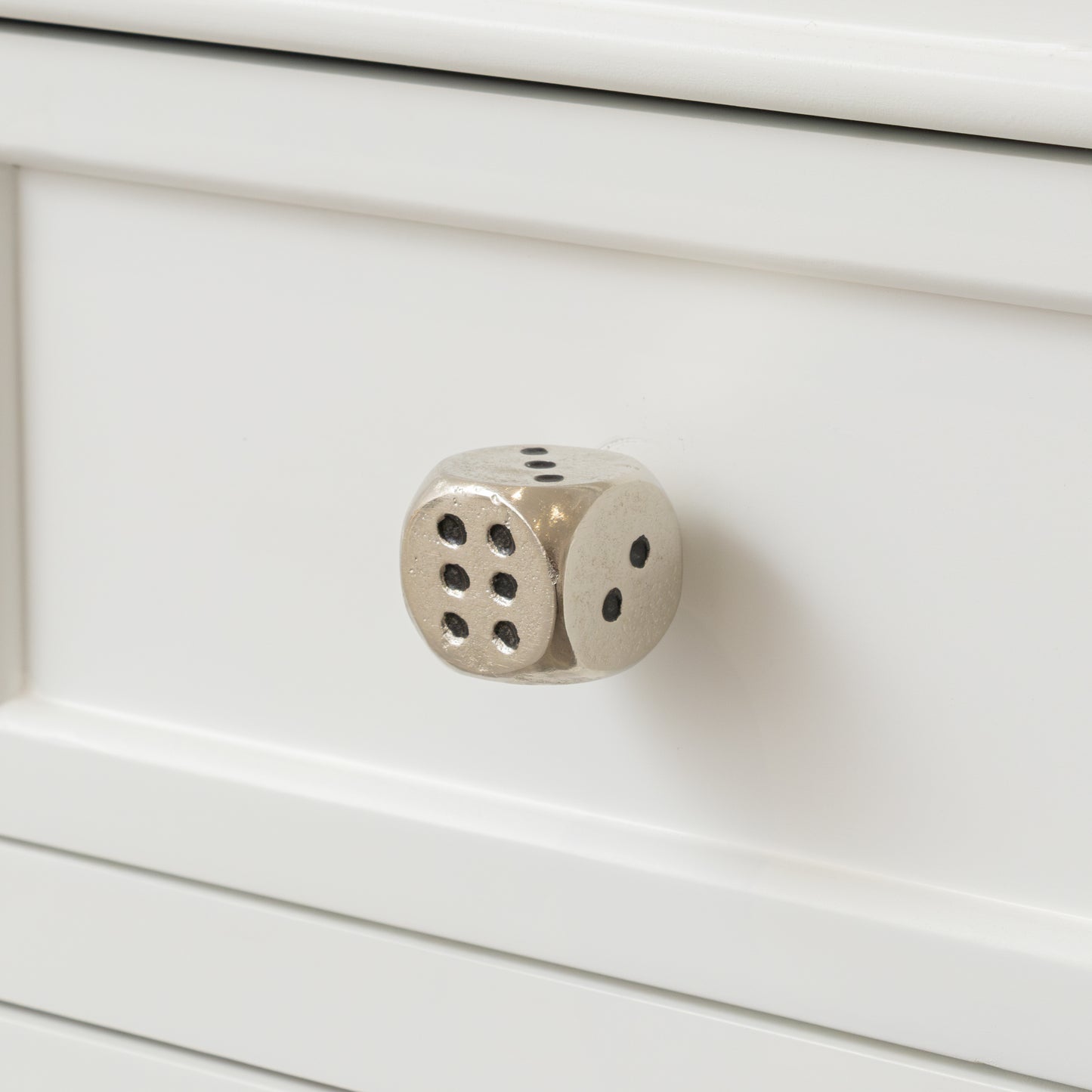 Set of 4 Silver Dice Drawer Knobs