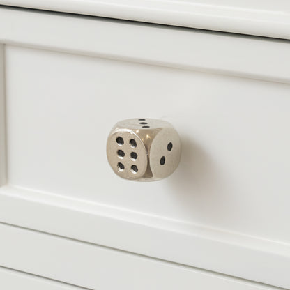 Set of 4 Silver Dice Drawer Knobs