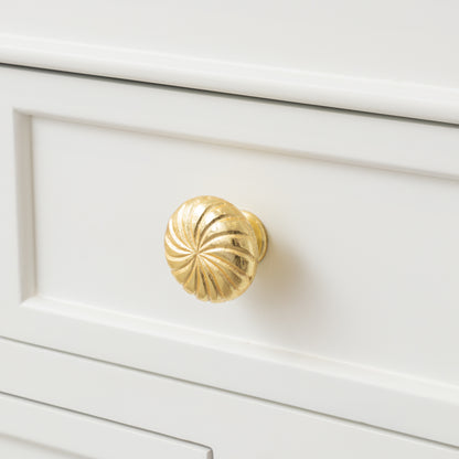 Set of 4 Extra Large Gold Swirl Drawer Knobs