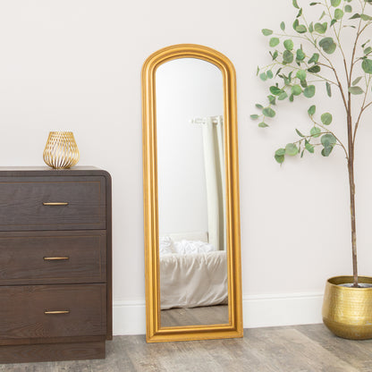 Full Length Antique Gold Leaner & Wall Mirror - 47cm x 142cm